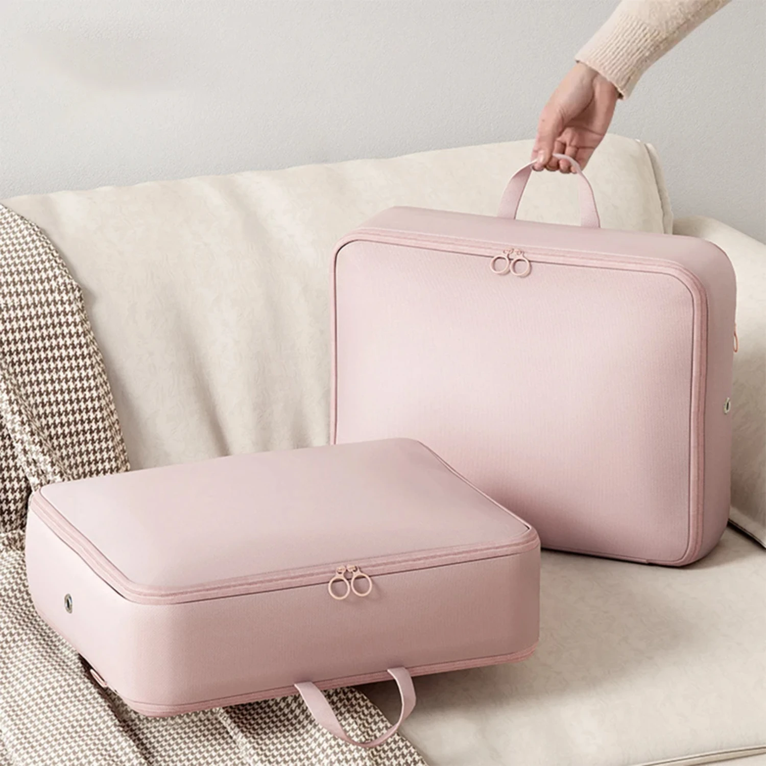 Складной пуховик из полиэстера большой емкости с ручкой сжатый для дорожной