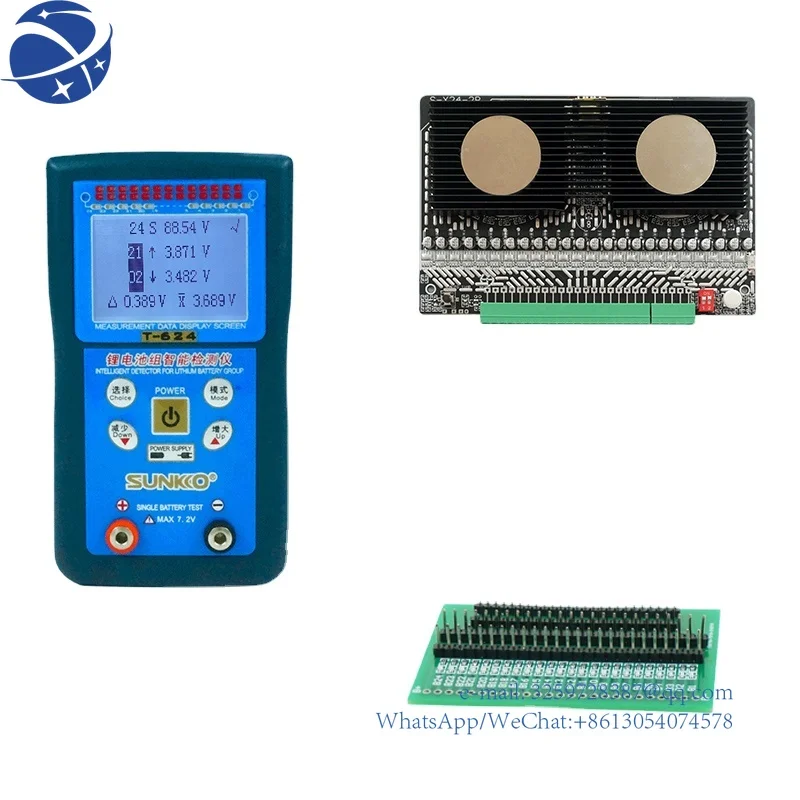 

SUNKKO T624 lithium battery pack tester 8A active equalization board suit differential pressure intelligent detection analyzer