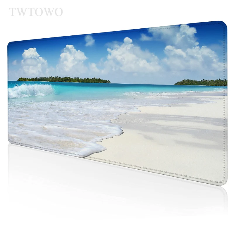 

Beach Waves Mouse Pad Gamer XL New Home Computer Mousepad XXL MousePads Soft Office Carpet Natural Rubber Mouse Mat