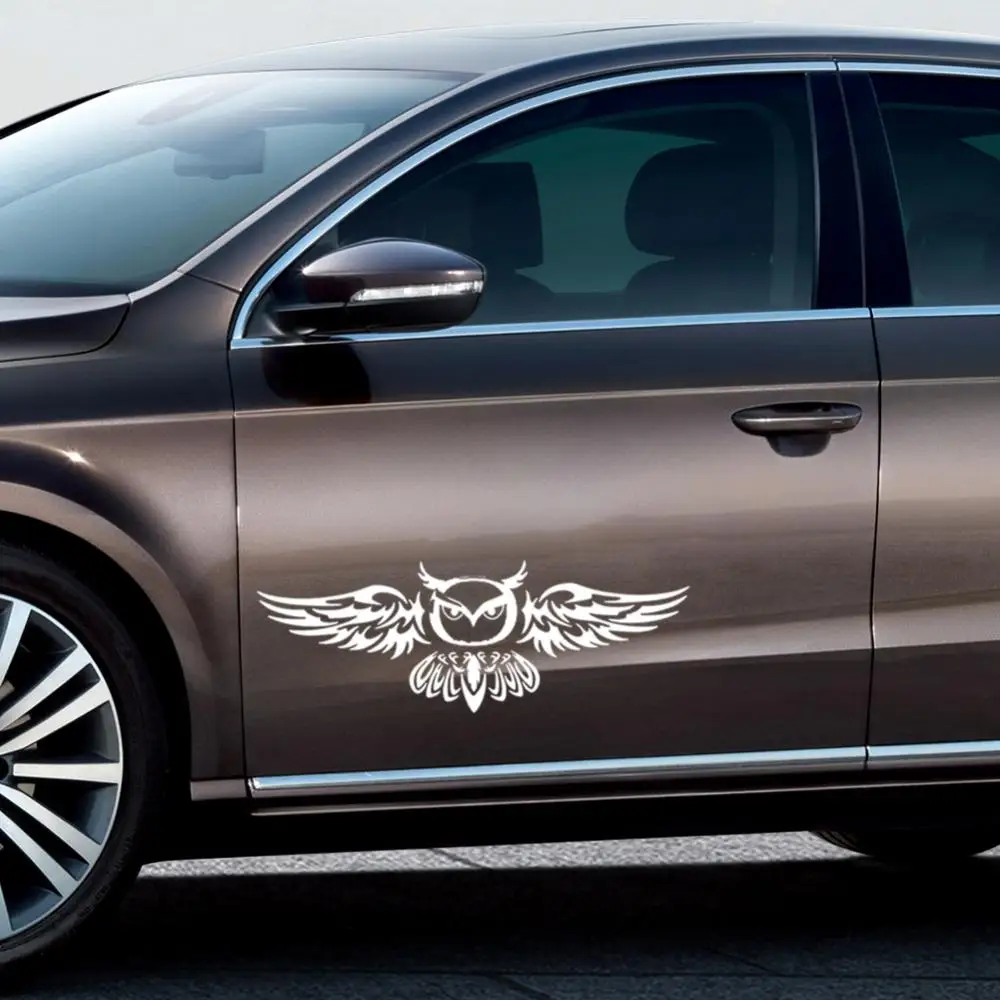 Наклейка Женская водонепроницаемая декоративная лампа! S095 Стайлинг автомобильной задней двери с рисунком совы