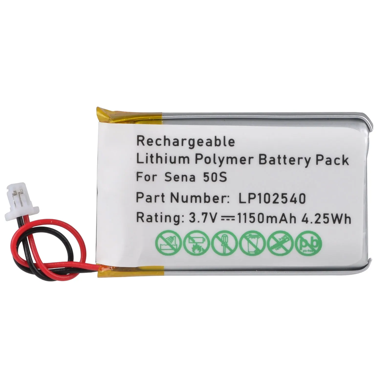 

3.7v 1150mAh Lithium Polymer Battery Pack LP102540 Bateria For Sena 50S Motorcycle Bluetooth Headset Helmet Intercom