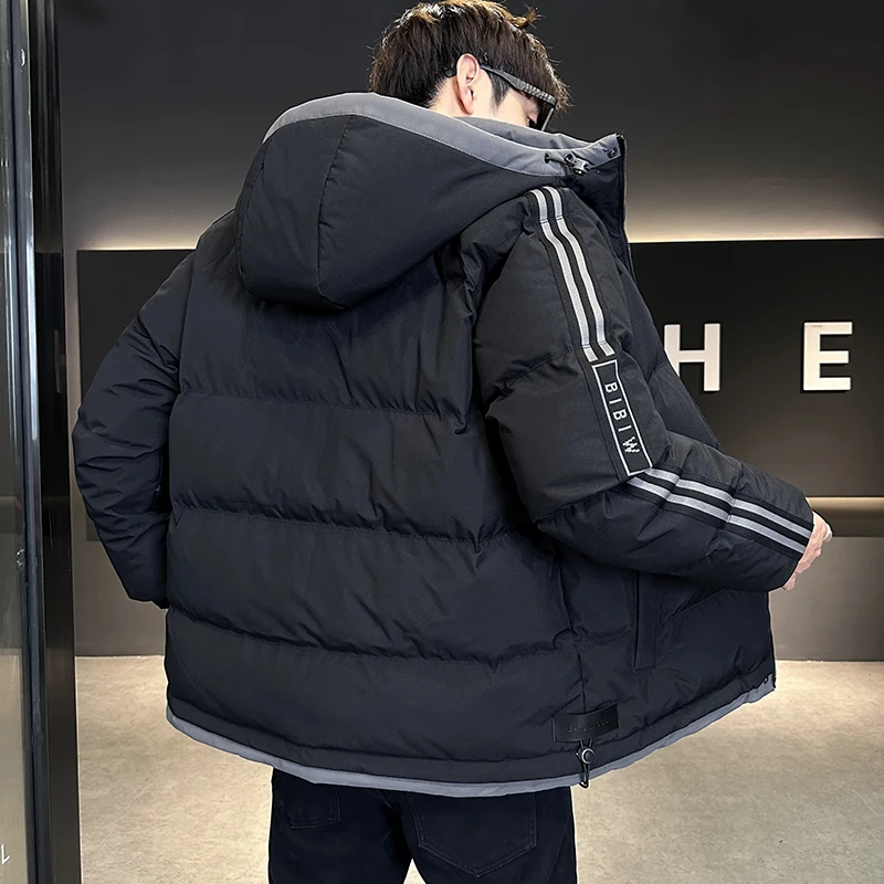 Мужская зимняя куртка-пуховик с капюшоном цвет в ассортименте