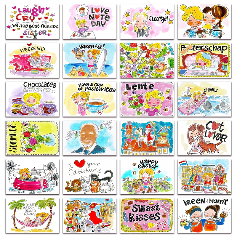 

New 5D DIY Diamond mosaic Blond Amsterdam Cartoon Girl Full Diamond painting embroidery Home decor Comic boy cross stitch E134