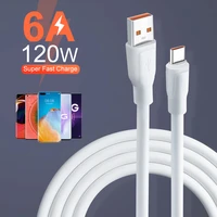 6a 120w super fast usb type c cable for huawei mate 40 50 xiaomi 12 one plus 10 pro fast charging usb c charger cable data cord