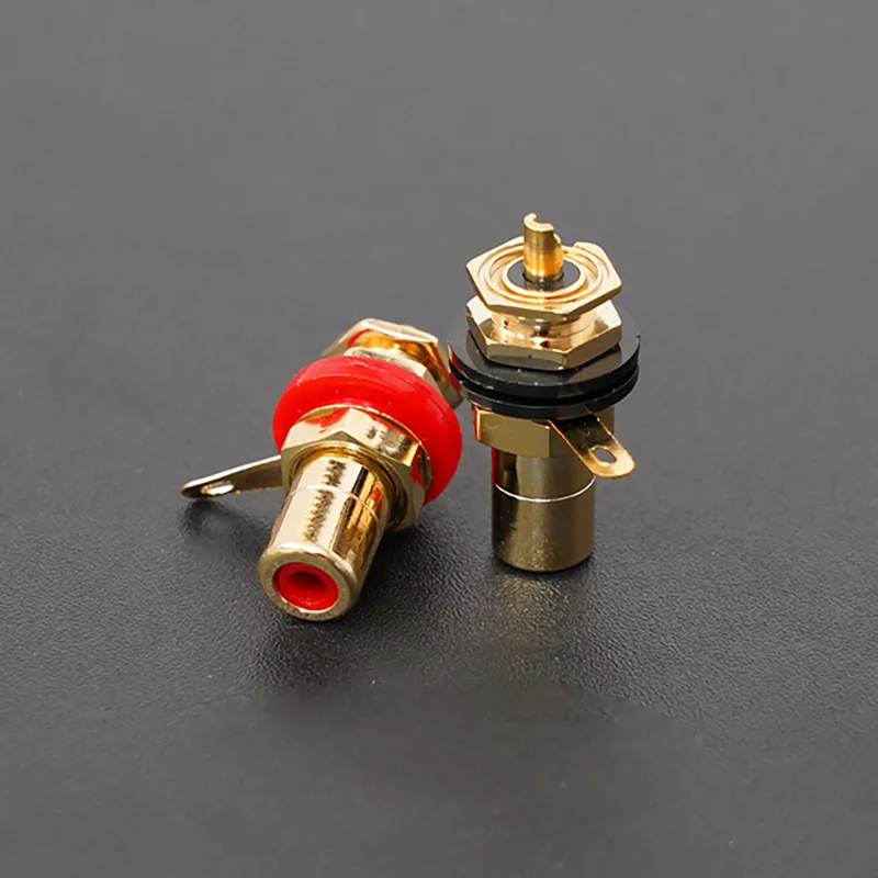 

2PCS CMC 807 RCA Oxygen-free Copper Gold-plated RCA Lotus Socket Replace CMC816 Sockets Signal Seat Lotus Binding Posts Connect