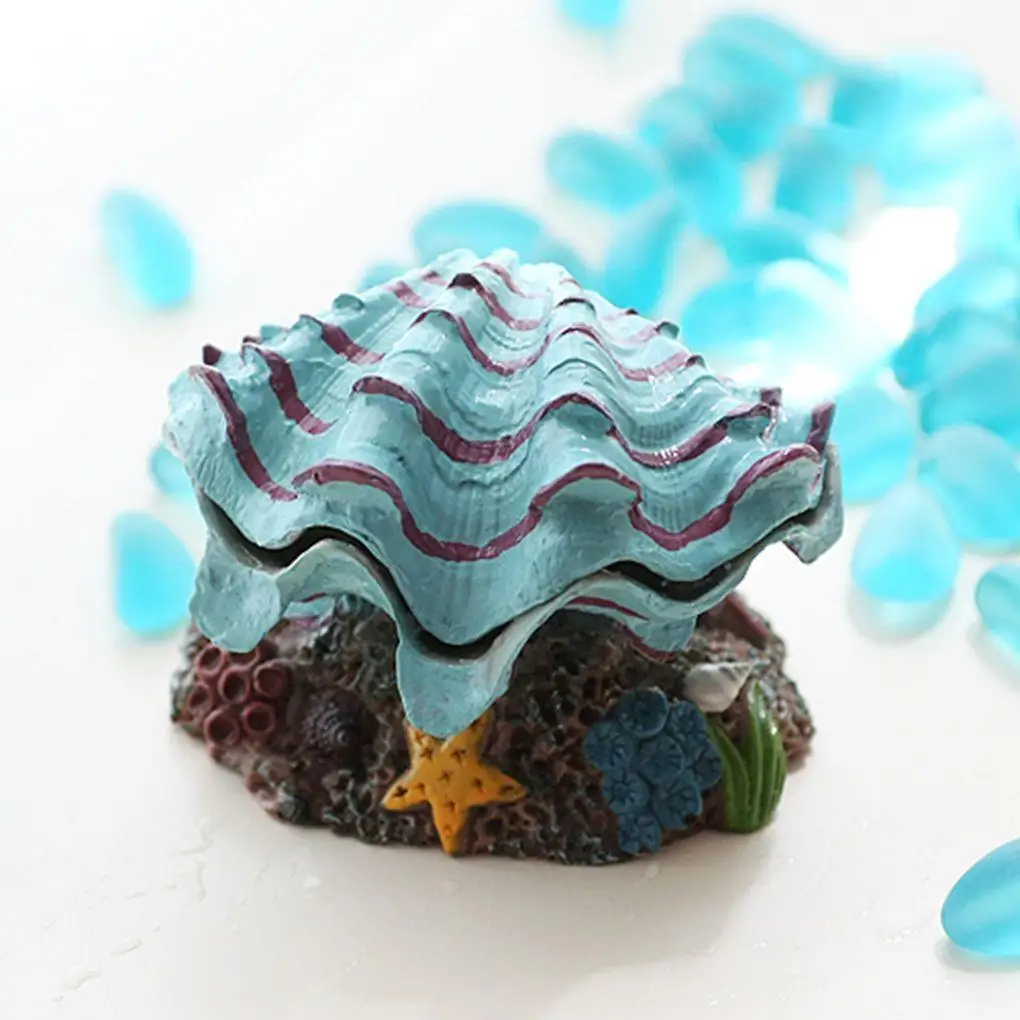 

New Unique Design Decoration Aquarium Fish Tank Air Bubble Scallop Shell Ornaments Aeration Pump