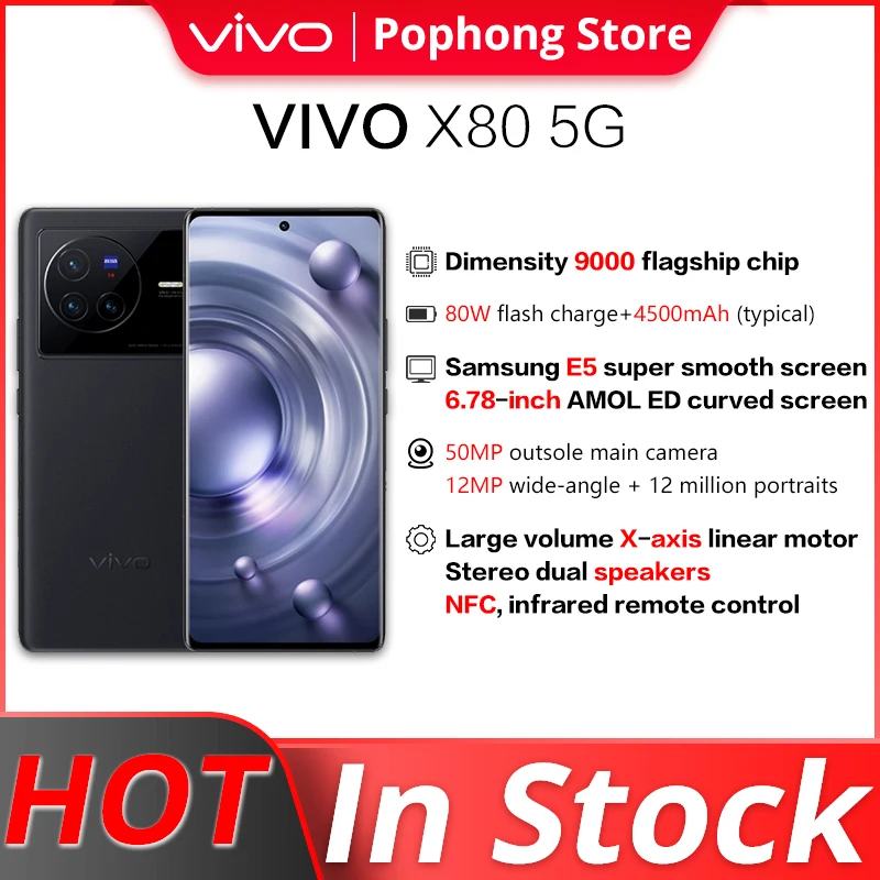 Kup VIVO X80 5G Telefon Komórkowy 6.78 Calowy Ekran AMOLED 120Hz MTK9000 Octa Core 50MP Potrójne Kamery 80W SuperCharge NFC Tanie VIVO X80 5G Telefon Komórkowy 6.78 Calowy Ekran AMOLED 120Hz MTK9000 Octa Core 50MP Potrójne Kamery 80W SuperCharge NFC