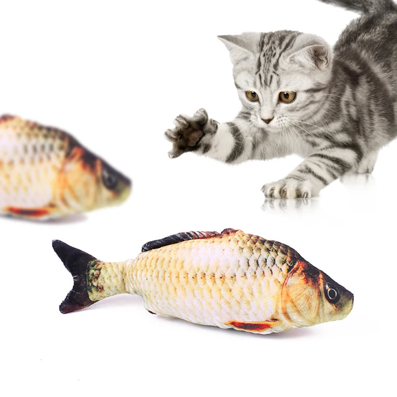 

New Toy Fish Shape Bite Resistant Catnip Cat Toy Pet Chew Training Toys Pet Interaction Supplies Cat Favors1pc Creative Lifelike