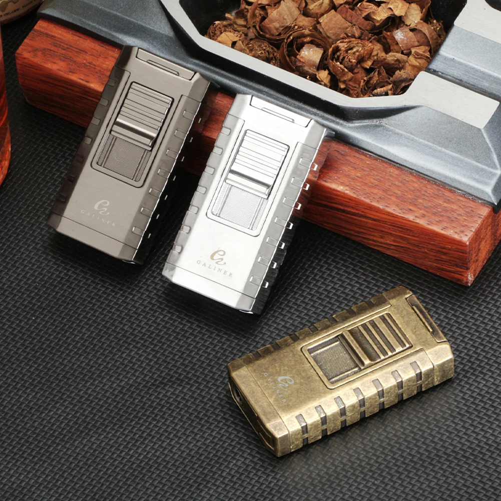 GALINER винтажная зажигалка для сигар металлическая 3-факел газовые зажигалки с