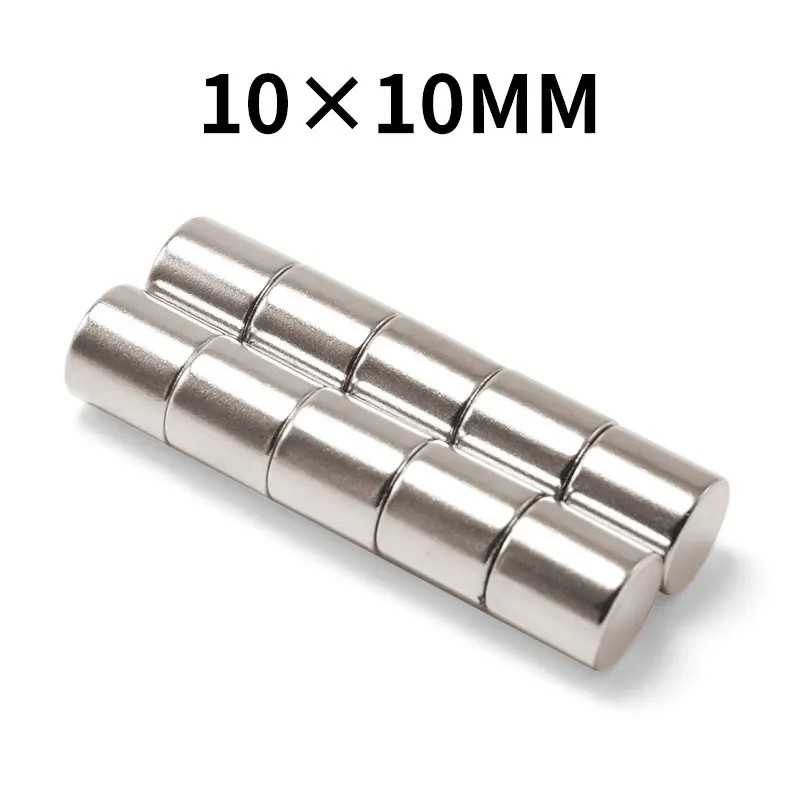 

10pcs Magnet Strong magnetic cylindrical strong magnet 10 * 10mm high strength neodymium magnetic steel 10x10 magnet package mai