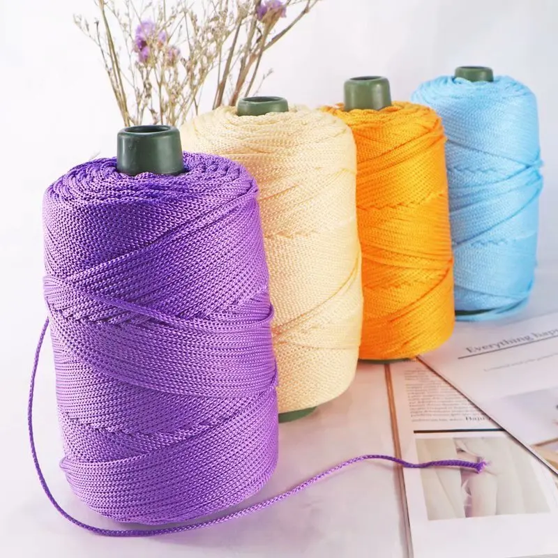 

230g Crochet Yarn Light Body Twine Ice Silk Threads for Knitting Needles Sewing Barreled Hollow Wire Hook Bag Summer Hat Cushion