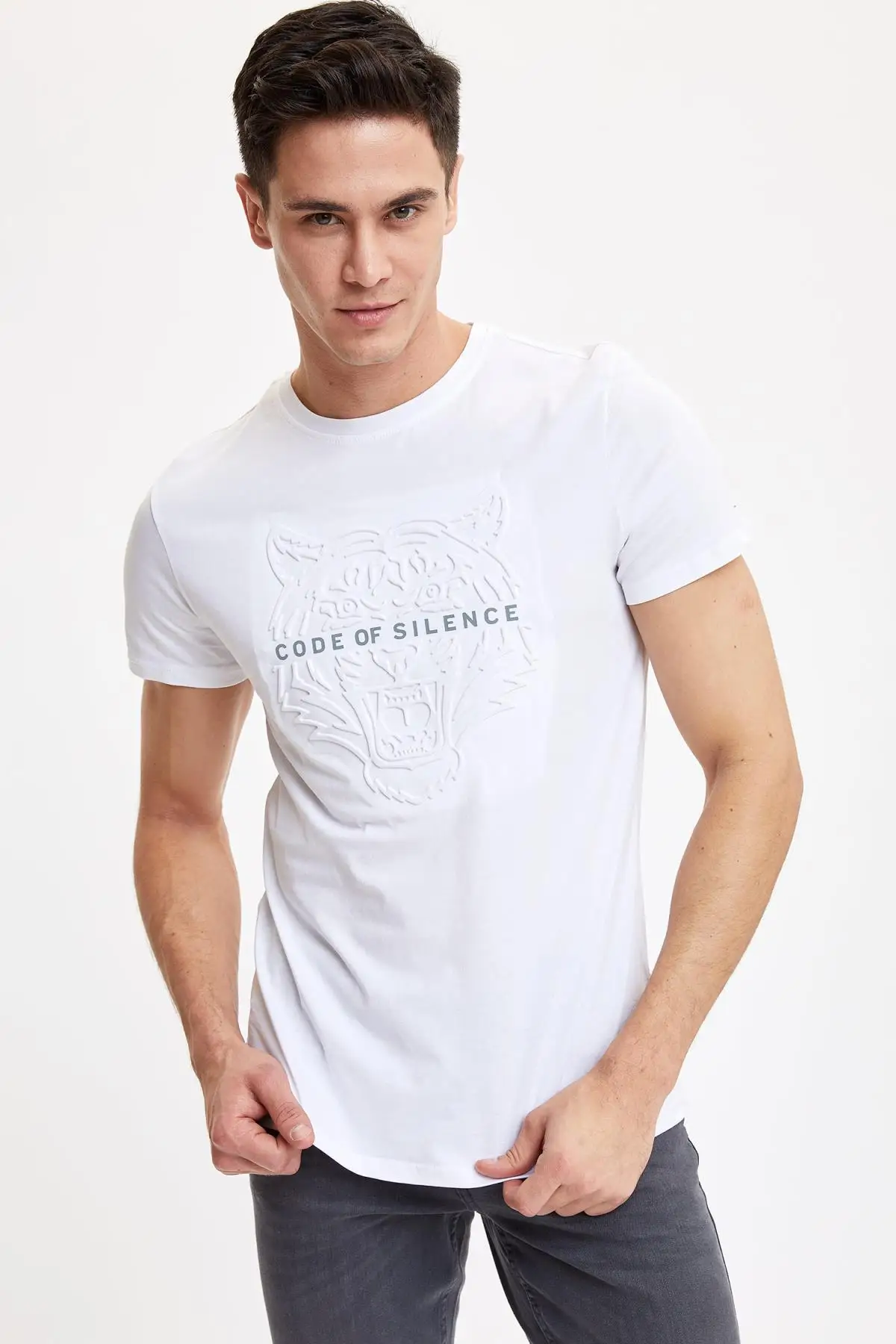 DeFacto весенние мужские Tops & Tees Slim Fit футболки с короткими рукавами для маленьких