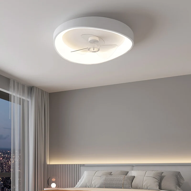 

Nordic Creamy Style Bedroom Led Ceiling Fans White Ceiling Lights Modern Lustre Led Luminarias Pendant Fans Led Lamp Fixtures