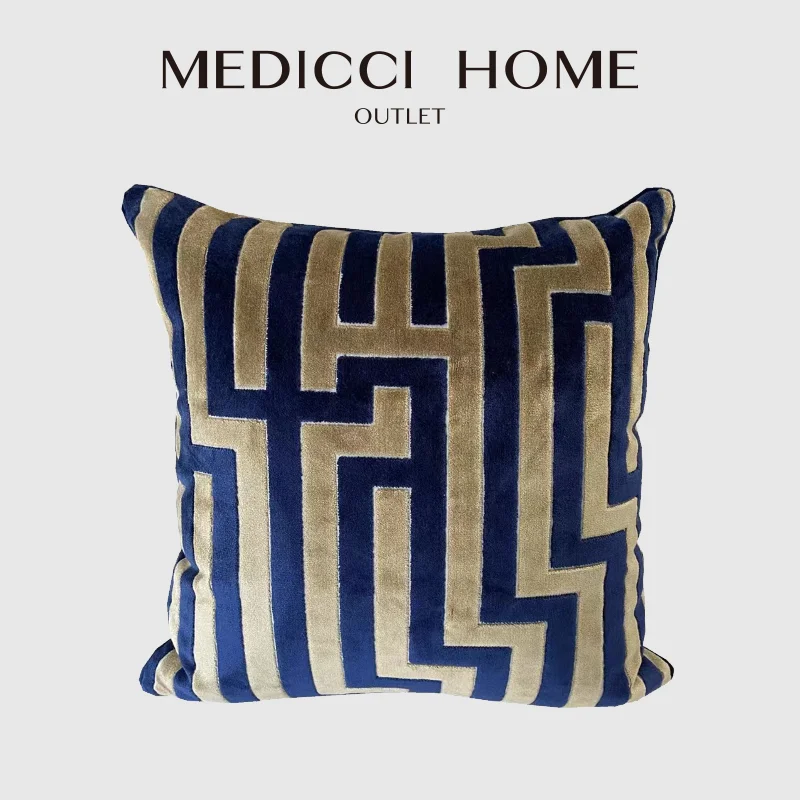 

Medicci домашний геометрический чехол для подушки во французском стиле эксклюзивный Бархатный Чехол для дивана с лабиринтом для гостиной роскошный чехол для подушки