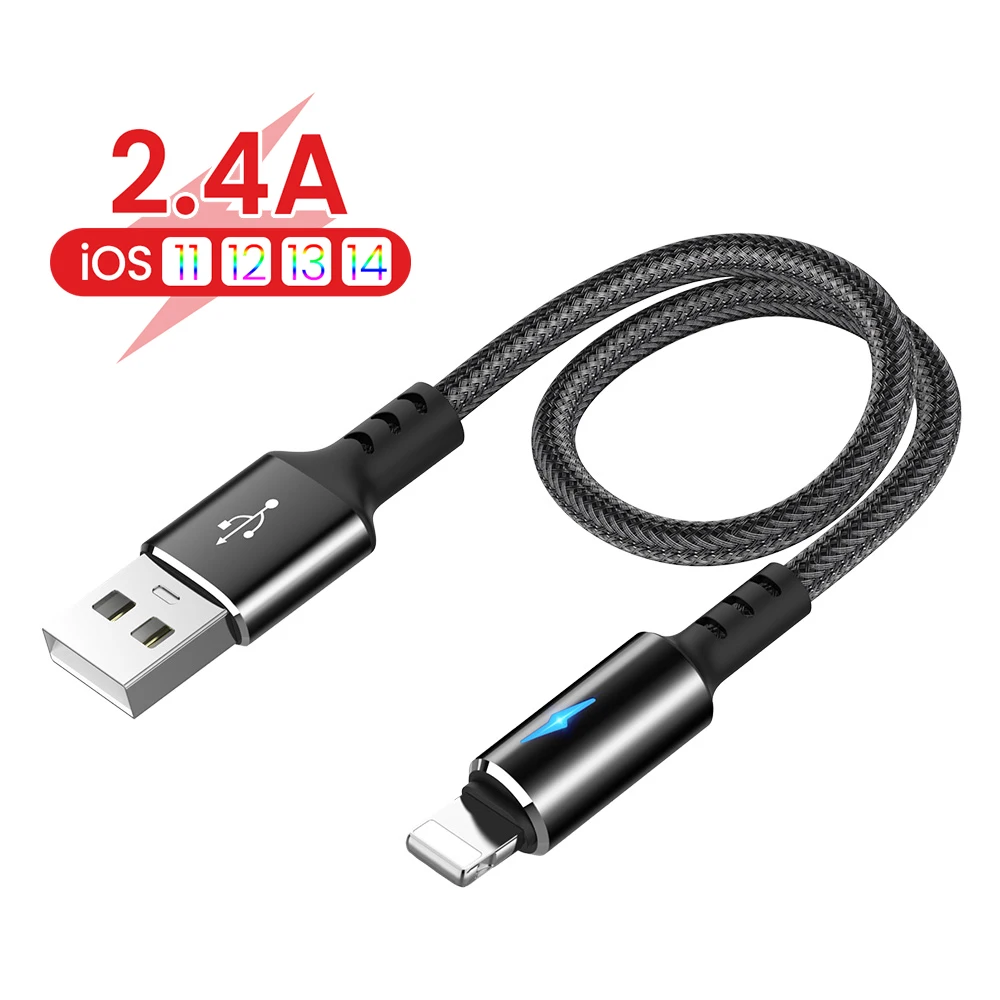 

Ultra Short 25cm USB Data Cable USB A To 8Pin Lighting Kable For iPhone Charger 5A Fast Charging Cord For iPhone 14 13 12 11 Pro