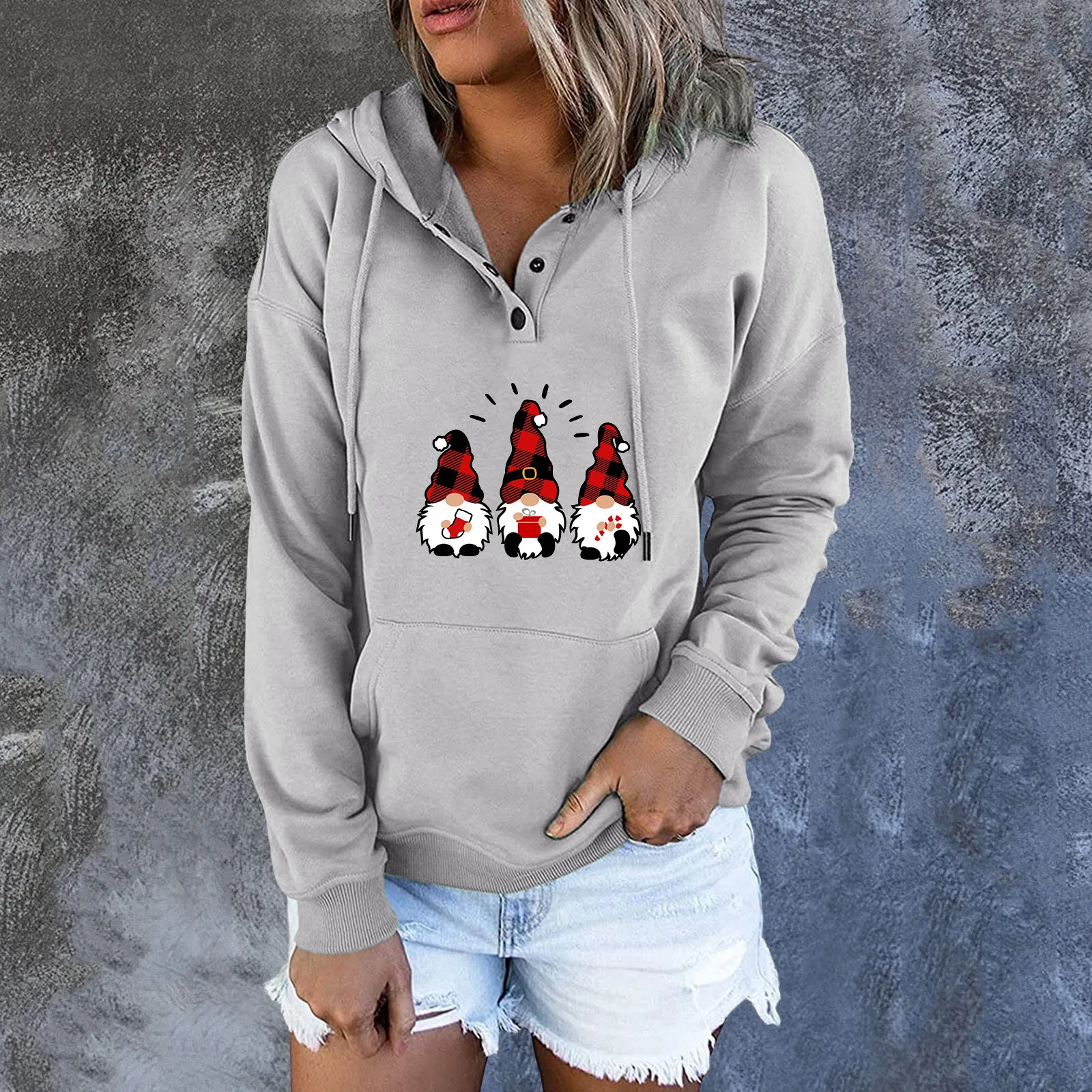 

Женские длинные толстовки со шнуровкой, свитшот с длинными рукавами и принтом на пуговицах, блузка, теплый Свитшот