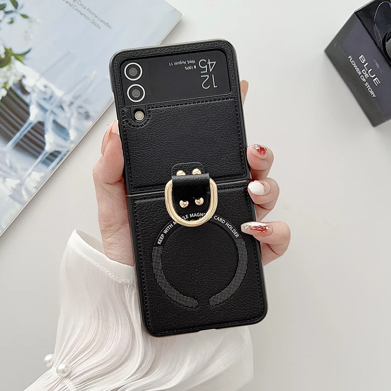 Кольцевой держатель из искусственной кожи для Magsafe магнитный чехол с