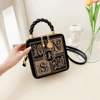 vintage handbags for women 2022 designer luxury shoulder bag woman letter leather box high quality square female crossbody bags