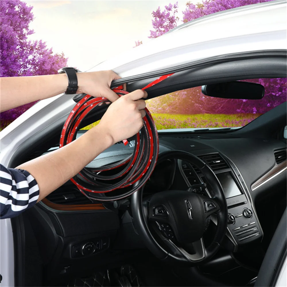 

5 Meters Car Door Seal Strips Sticker Sound Insulation Sealing Adhesive Stickers B Shape Weatherstrip Rubber Strip Car Accessori
