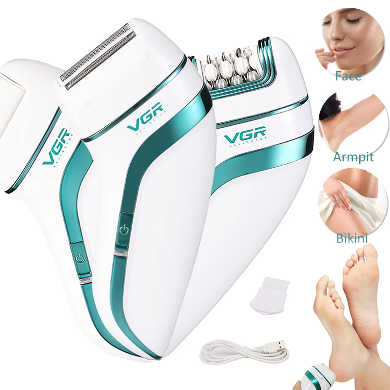 

Женский эпилятор 3 в 1, триммер для удаления волос на лице, теле, в зоне бикини, для ног, перезаряжаемая Бритва для удаления мозолей