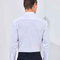 Bamboo Fiber Men White Shirt Long Sleeve 3
