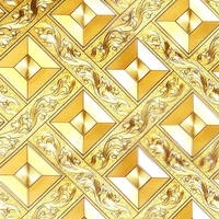 ceiling wallpaper gold foil gold gold diamond lattice ktv living room bar aisle ceiling wallpaper
