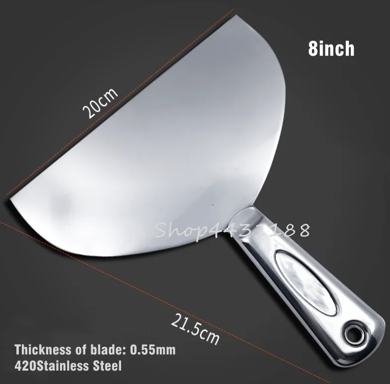8inch 20cm 420Stainless Steel Hollow Handle Putty Knife Paint Tool Plaster Filling Spatula Scraper Hand Tool For Wall Decoration