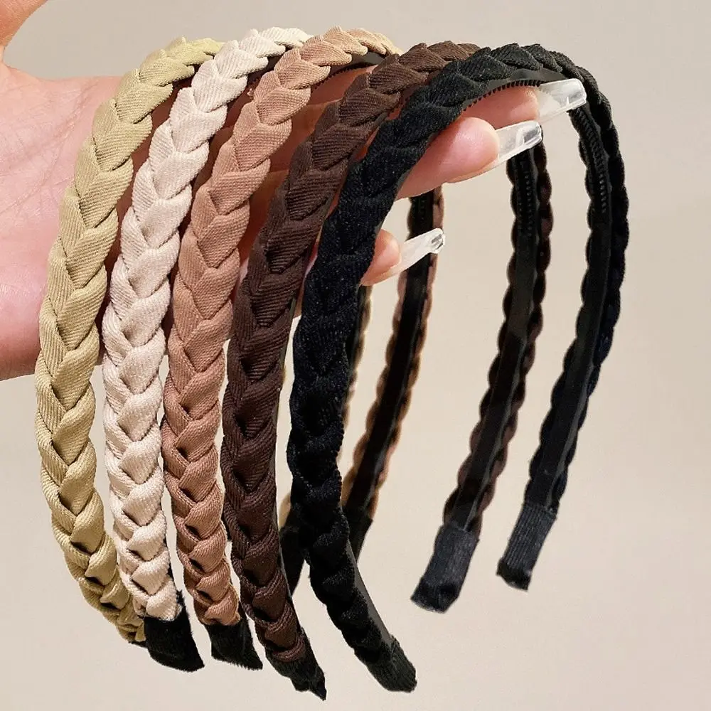 Элегантный обруч для волос с плетением нескользящая плетеная повязка на голову
