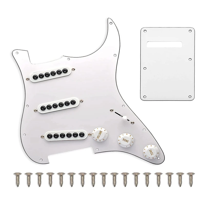 

Prewired ST Pickguard SSS 3 Single Coil Pickups Guitar Parts Replacement Accessories For Fender Standard Stratocaster ,White