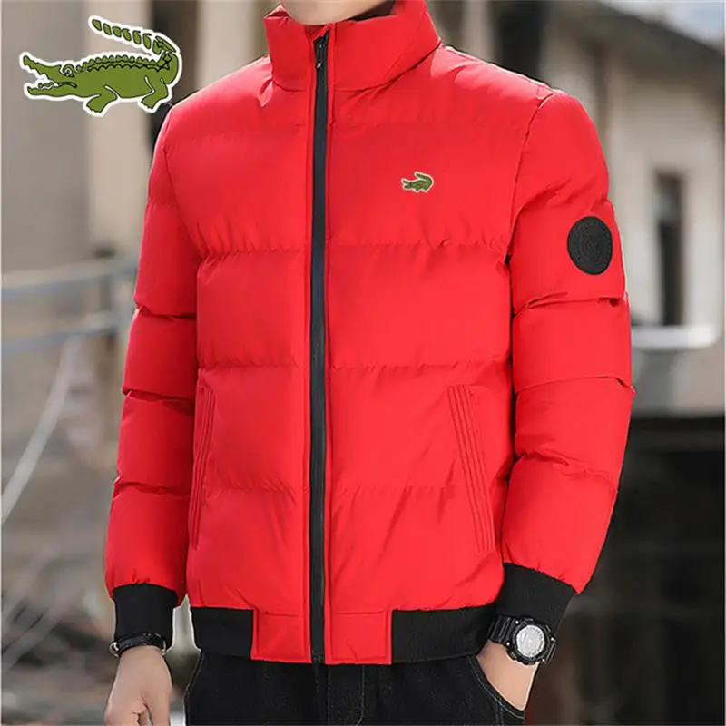 Fashion Solid Color Casual Thickened Jacket Stand up Collar Cold Resistant Large Padded Jacket Men's Fashion Winter Top