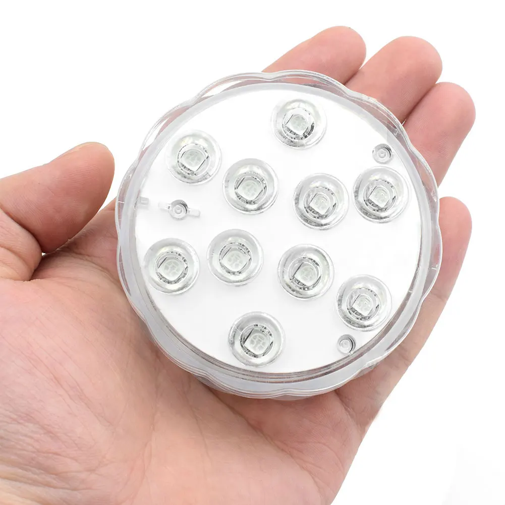 

10 Led Remote Controlled RGB Submersible Light Battery Operated Underwater Night Lamp Outdoor Vase Bowl Garden Party Decoration