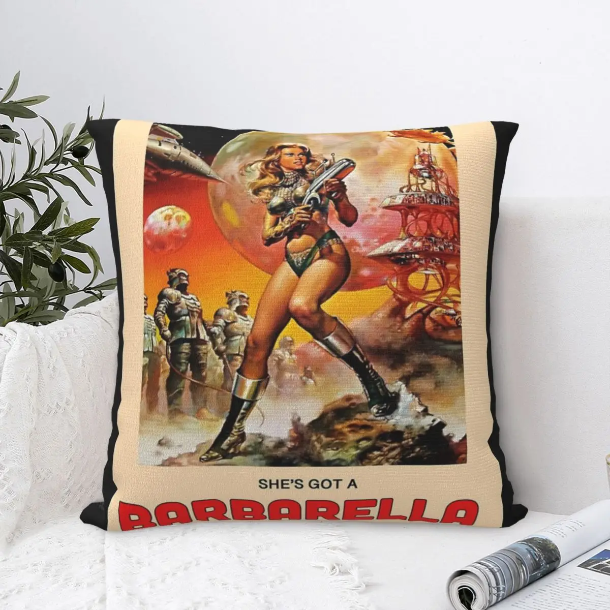 Серебристая наволочка для плавания с надписью She's Get A Barbarella-подушка Arabella чехол