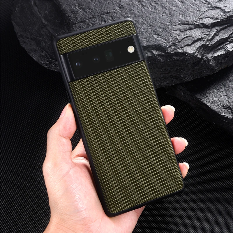 Luxury Nylon Fabric Cloth Case For Google Pixel 6 7 6A Pro 6Pro 7Pro Pixel6 Phone Shockproof Armor Full Protective Hard Cover on