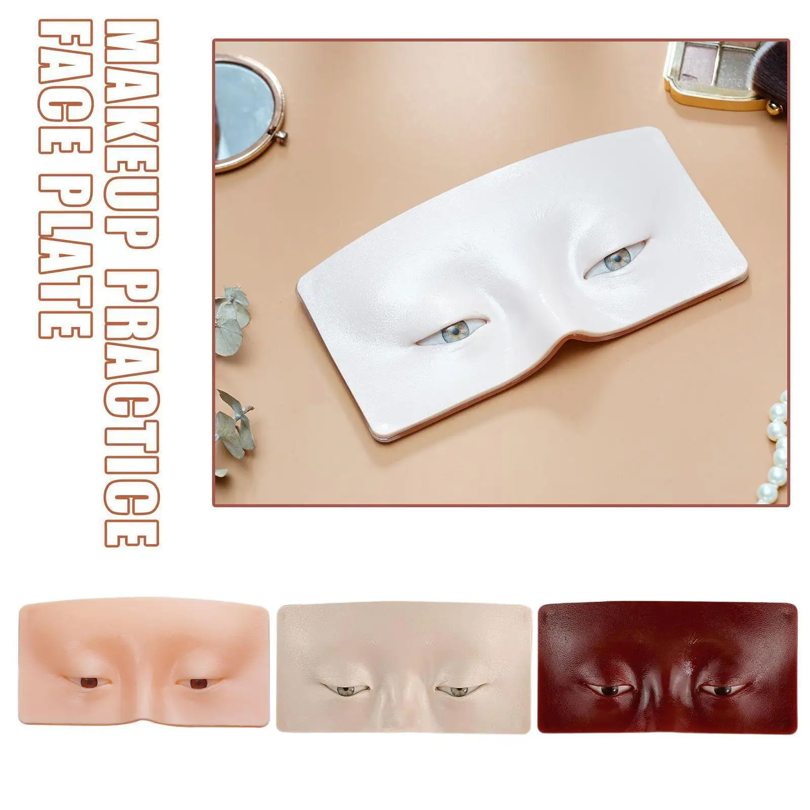 

Reusable 5d Silicone Makeup For Beauty Practice Realistic Eye Face Makeup Pad Training Board Bionic Skin Practice Pad Begin M3g3