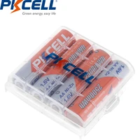 4pc pkcell 2500mwh 1 6v ni zn aa rechargeable batteries 2a high voltage aa nizn battery with 1pc aa battery holder case