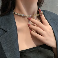 yamega zircon crystal choker necklaces for women geometric korean fashion chokers chain necklace statement wedding jewelry gifts