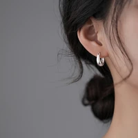 vintage classic golden round design earrings for women teenager fashion 925 sterling silver minimalist aesthetic hoop earrings