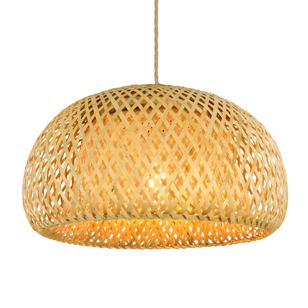 

Lamp Shade Shades Light Rattan Woven Cover Pendant Chandelier Wicker Rustic Guard Lampshade Globe Bulb Ceiling Hanging Japanese