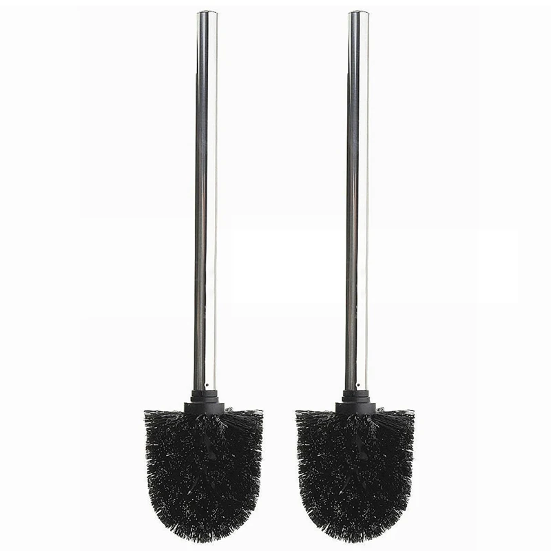

2X Replacement Stainless Steel WC Bathroom Cleaning Toilet Brush Black Head