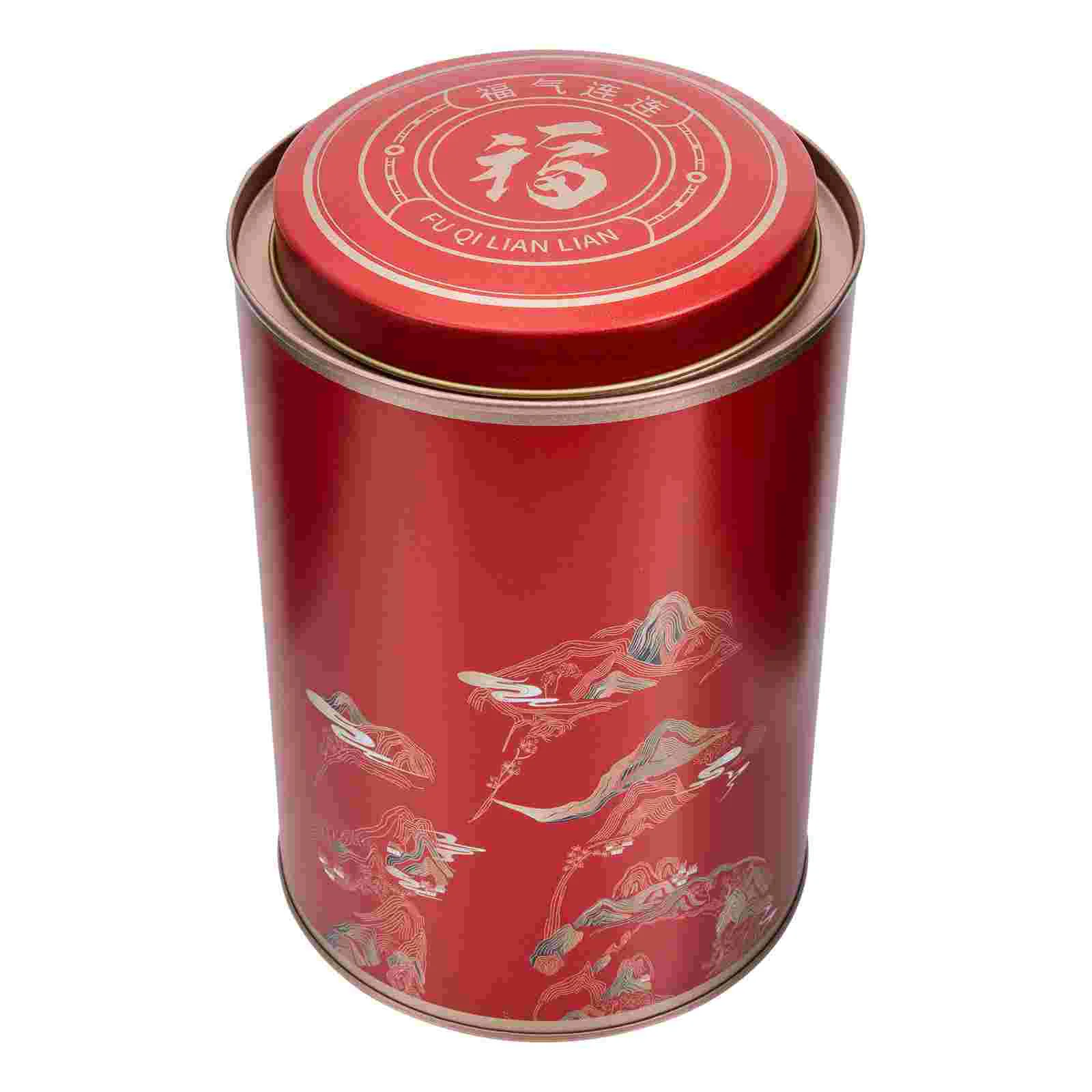 

Tea Jar Canister Storage Loose Metal Food Tinplate Tins Containers Tin Lid Coffee Bean Airtight Candy Sugar Chinese Empty