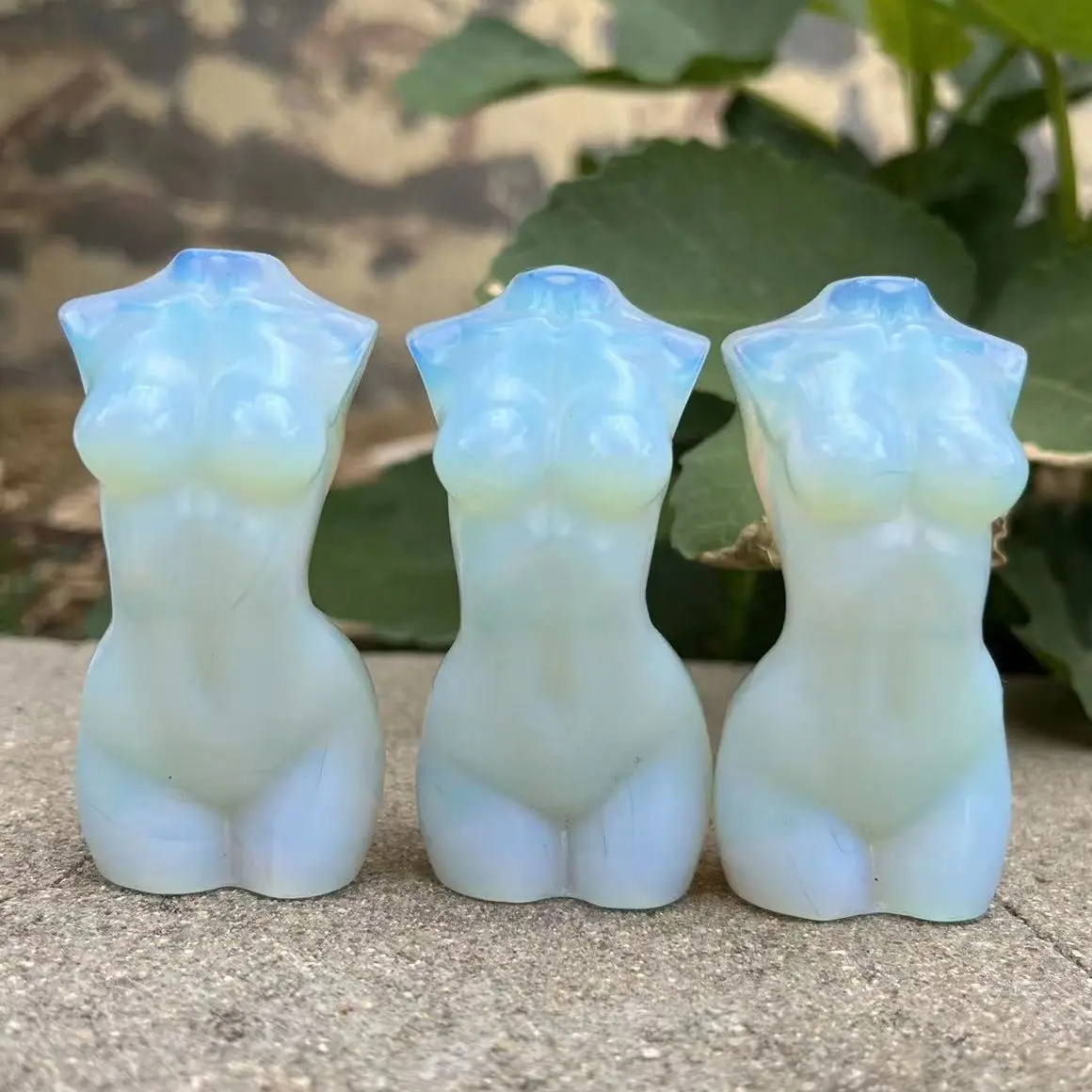 

1PC Natural Crystal Model Statue Handmade Opal Female Body Carved Crafts Figurine Home Ornament Gift