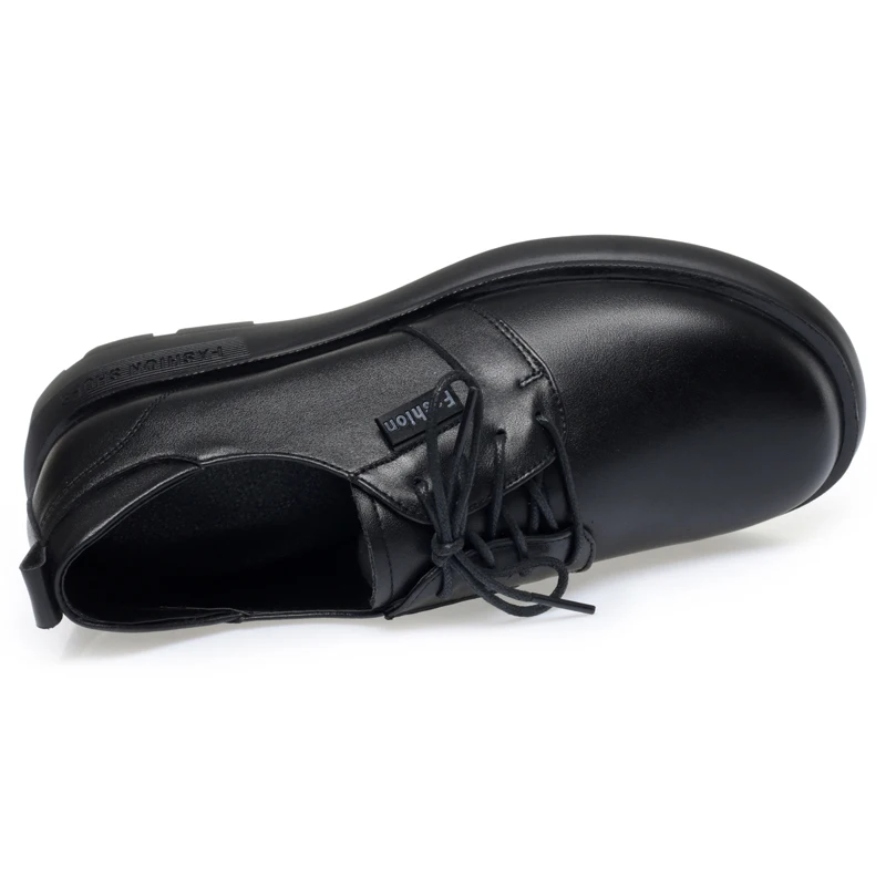 DIMANYU Real Leather Women's Shoes Spring 2023 Wedge Heels Lace-up Loafers Casual Non-slip Comfortable Ladies Shoes