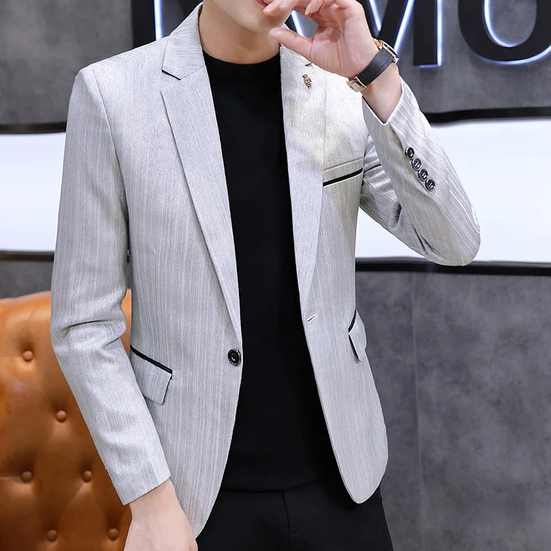 

2023New high-end four seasons Korean Wave slim handsome fashion casual business British young men's suit jacket jacket