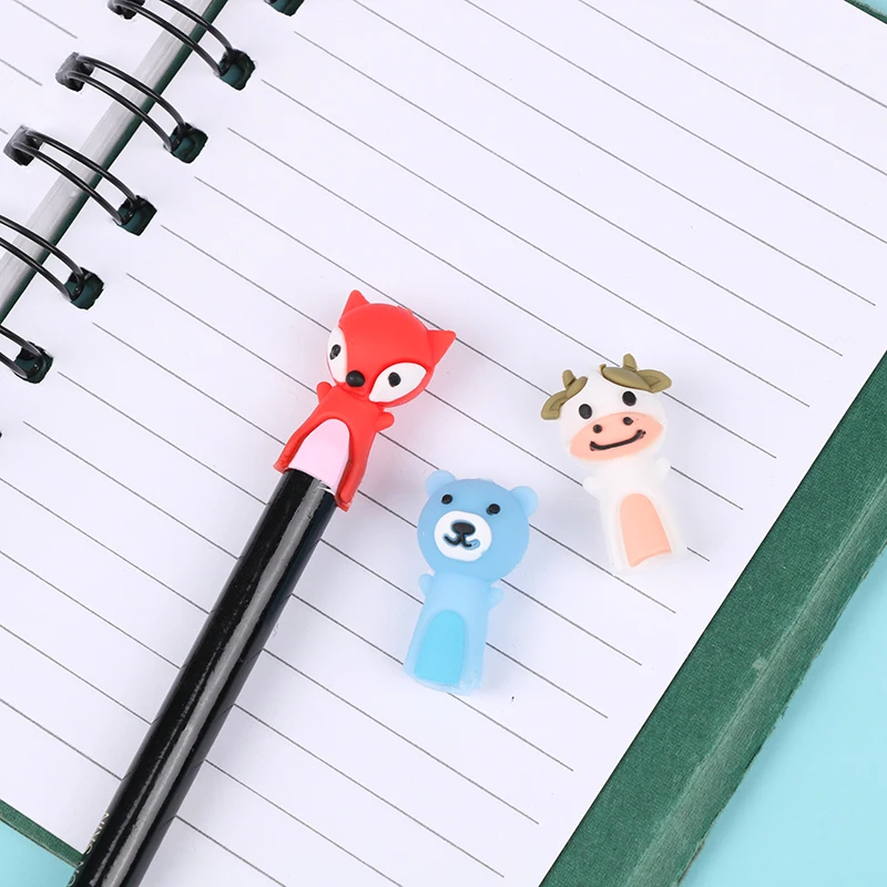 

4PCS /Set Fox Panda Cartoon Stationery Pen Cap Soft Rubber Pencil Cover