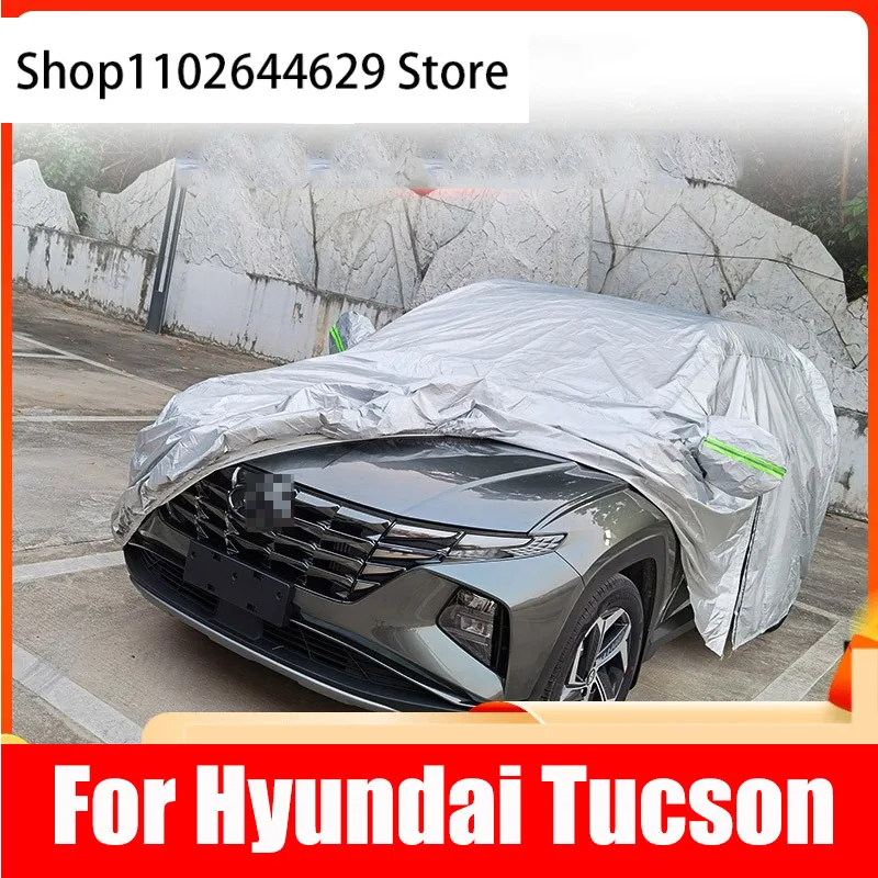 

Full Car Covers Rain Frost Snow Dust Waterproof Protection Exterior Car Cover Anti UV Accessories For HYUNDAI Tucson 2021 NX4