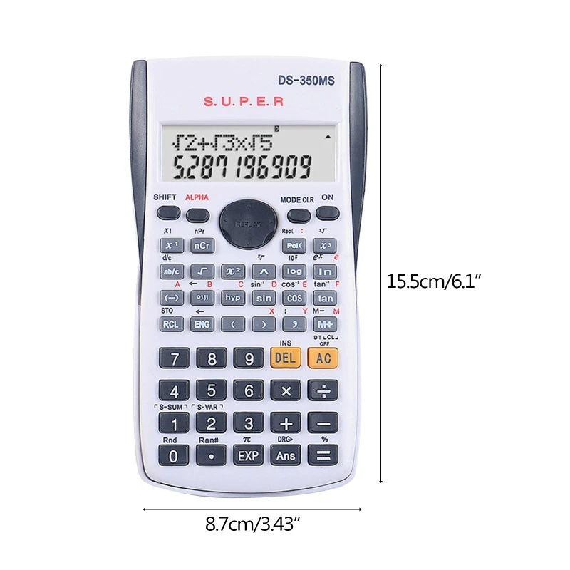

82MS Scientific Calculator 240 Functions Digital Multifunction Statistics Mathematics 2Line Display for student Exam