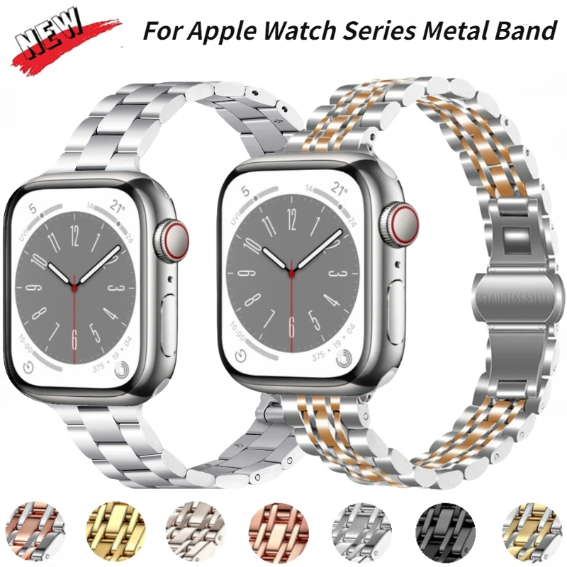 

Slim Metal Strap For Apple Watch Ultra 49mm 8 7 41mm 45mm Sports Stainless Steel Bracelet band iWatch 6 5 4 3 SE 44mm 40mm 42mm