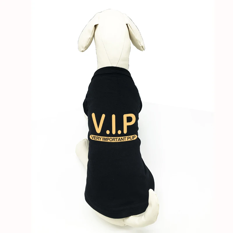 Футболка с принтом VIP Dog жилет рисунком для щенков одежда кошек маленькой и