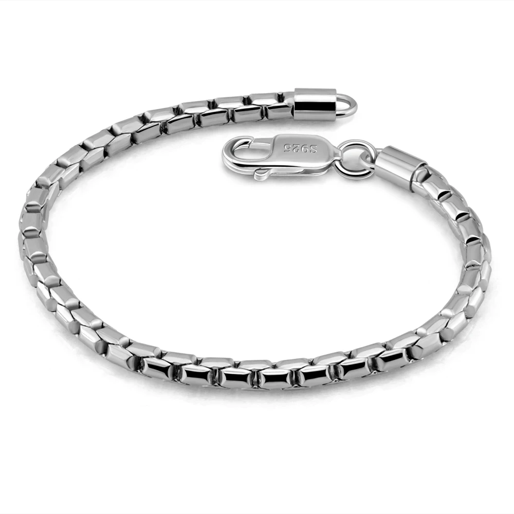 

ziqiudie S925 Sterling silver plated platinum men's box bracelet high-grade men's jewelry to send boyfriend husband jewelry