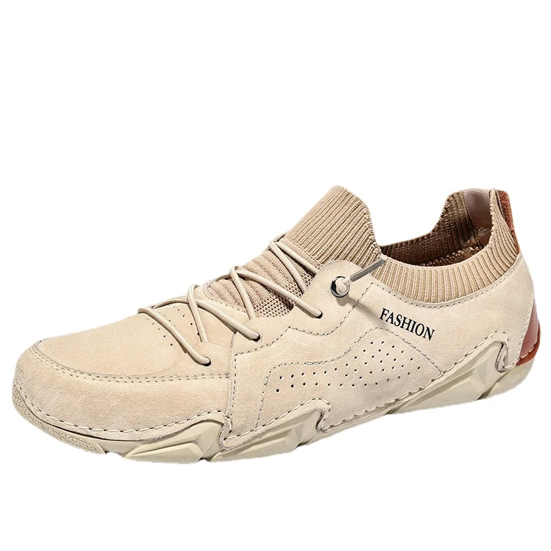 

New Fashion Men Flats Shoes Spring Genuine Leather Men's Casual Shoes Lightweight Men Shoes Comfortable Driving Shoes Sneakers